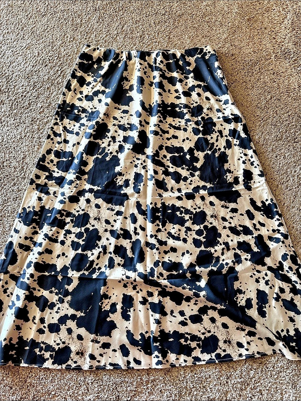 Cow Print silk Skirt